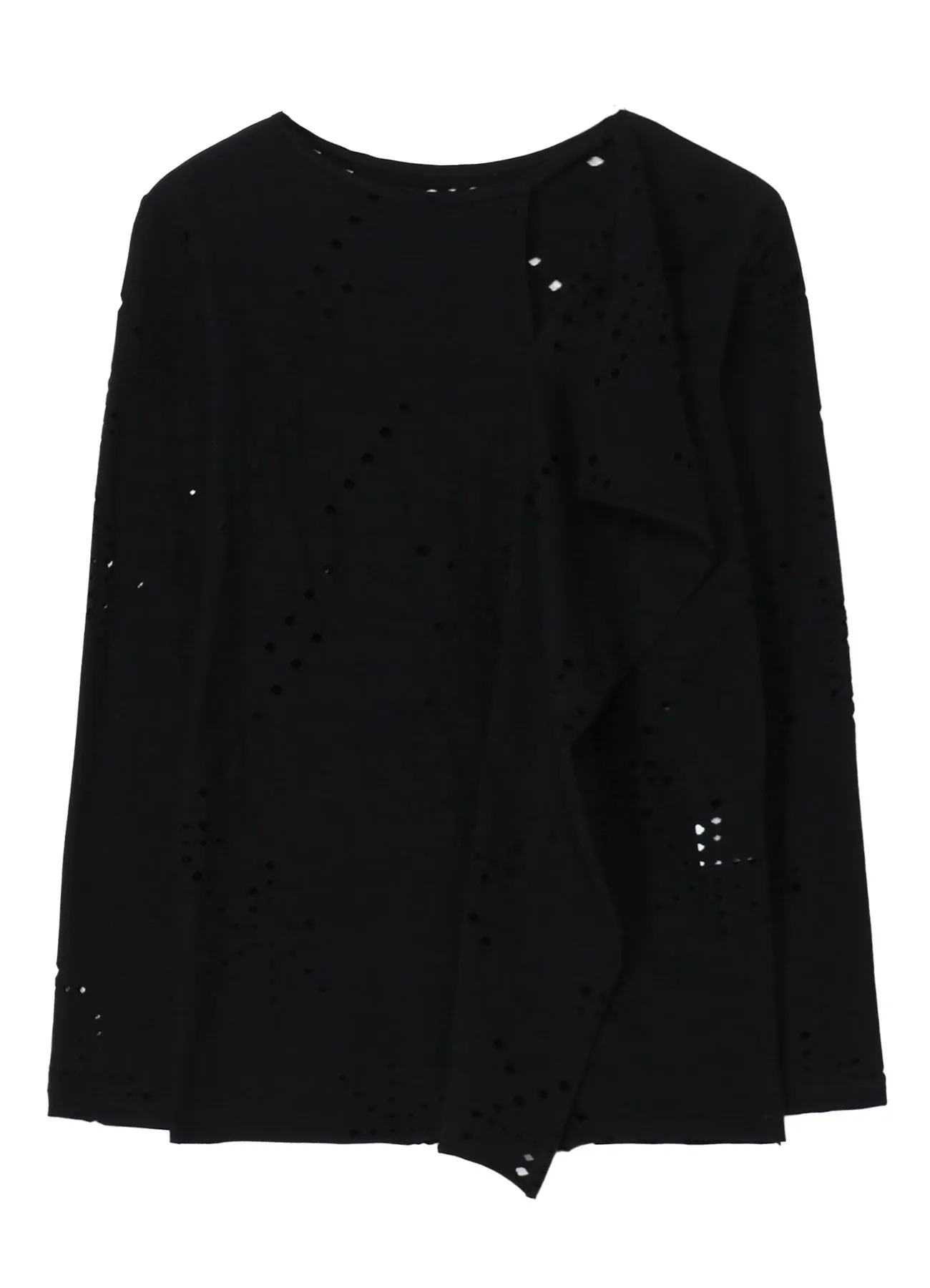 COTTON JERSEY HOLE DESIGN LONG SLEEVE T sold by Yohji Yamamoto product image thumbnail 2