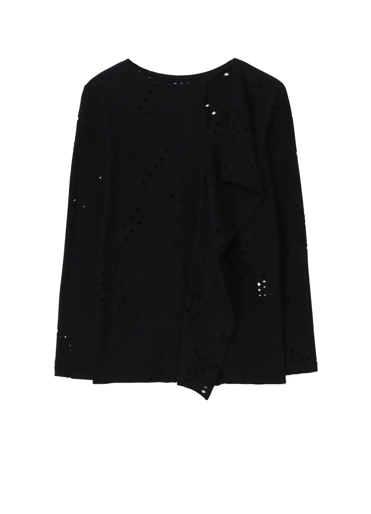 COTTON JERSEY HOLE DESIGN LONG SLEEVE T sold by Yohji Yamamoto