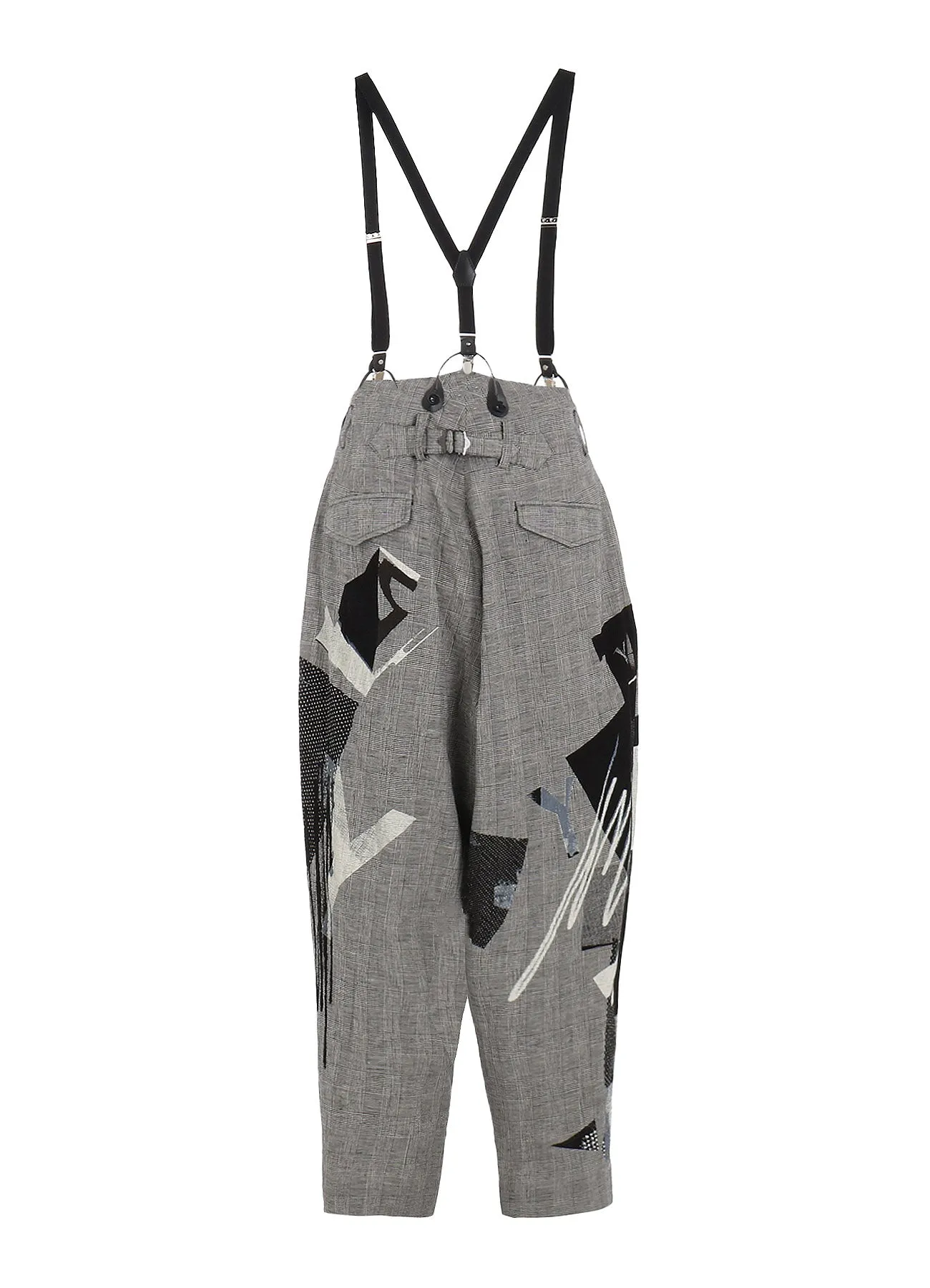 C/LI PLAID COLLAGE SUSPENDER PANTS sold by Yohji Yamamoto product image thumbnail 3