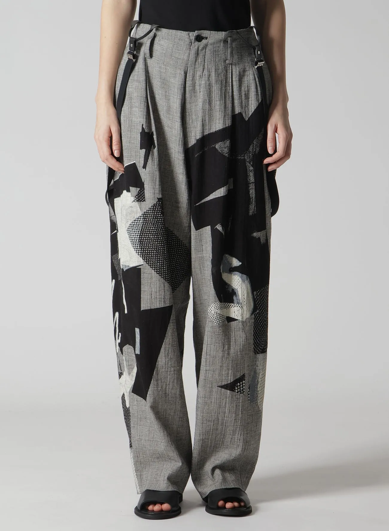 C/LI PLAID COLLAGE SUSPENDER PANTS sold by Yohji Yamamoto product image thumbnail 4