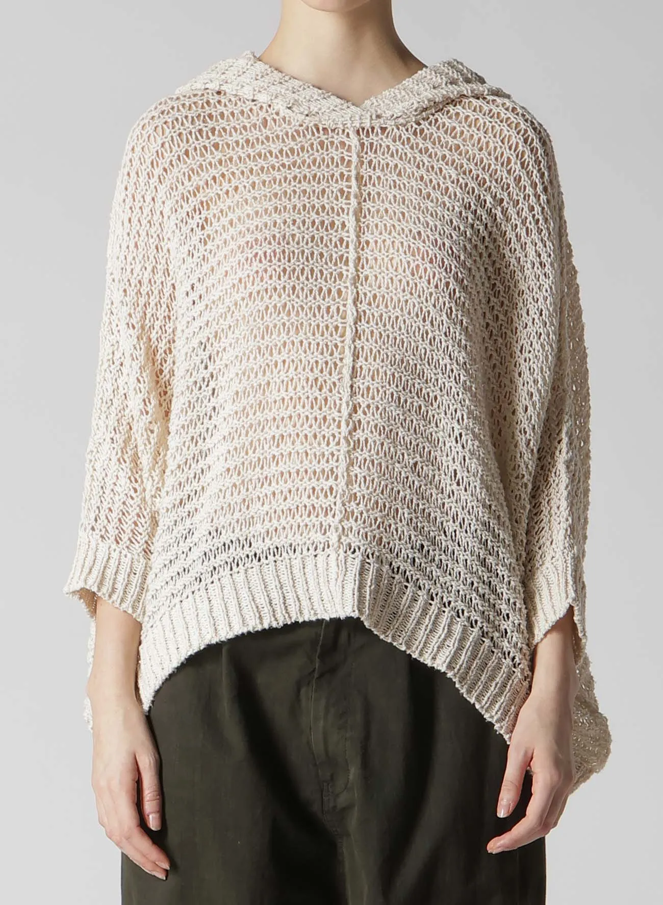 DAMAGE PROCESSED STRIPE JERSEY HOODED PULLOVER sold by Yohji Yamamoto product image thumbnail 4