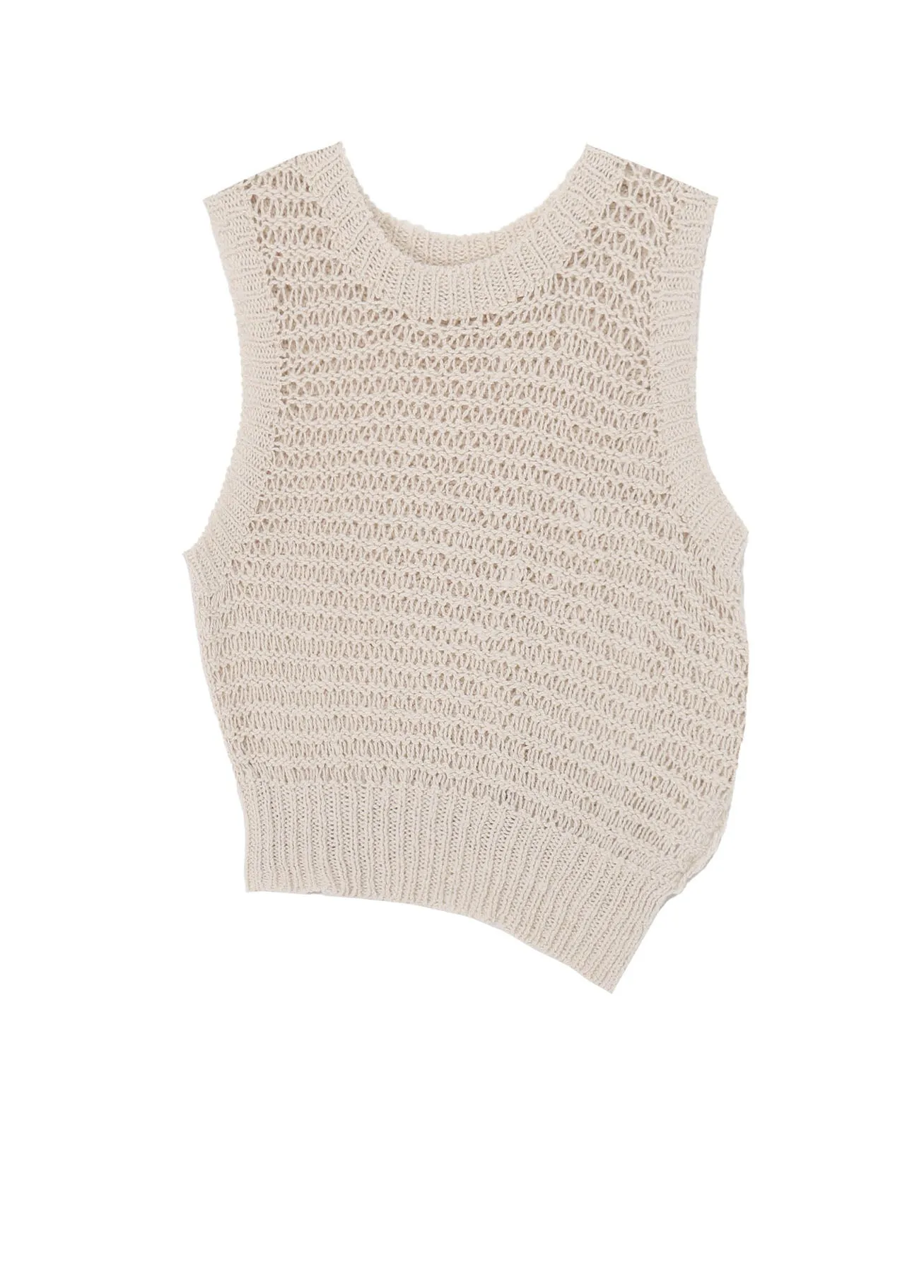 DAMAGE PROCESSED STRIPE JERSEY UNBALANCED VEST sold by Yohji Yamamoto