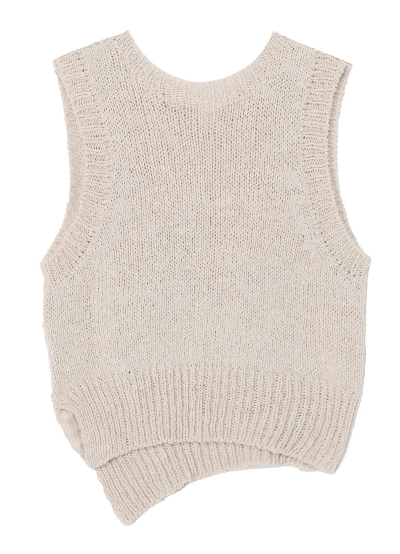 DAMAGE PROCESSED STRIPE JERSEY UNBALANCED VEST sold by Yohji Yamamoto product image thumbnail 3