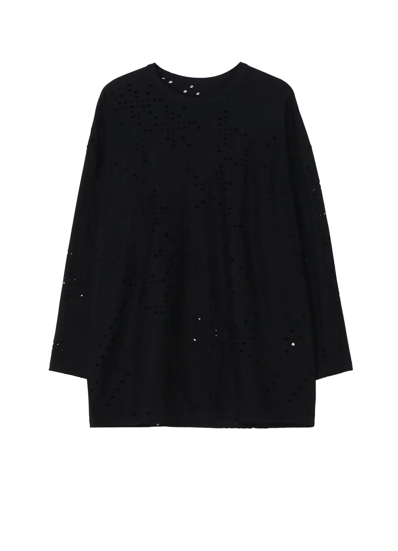 COTTON JERSEY HOLE DESIGN LONG SLEEVE BIG T sold by Yohji Yamamoto