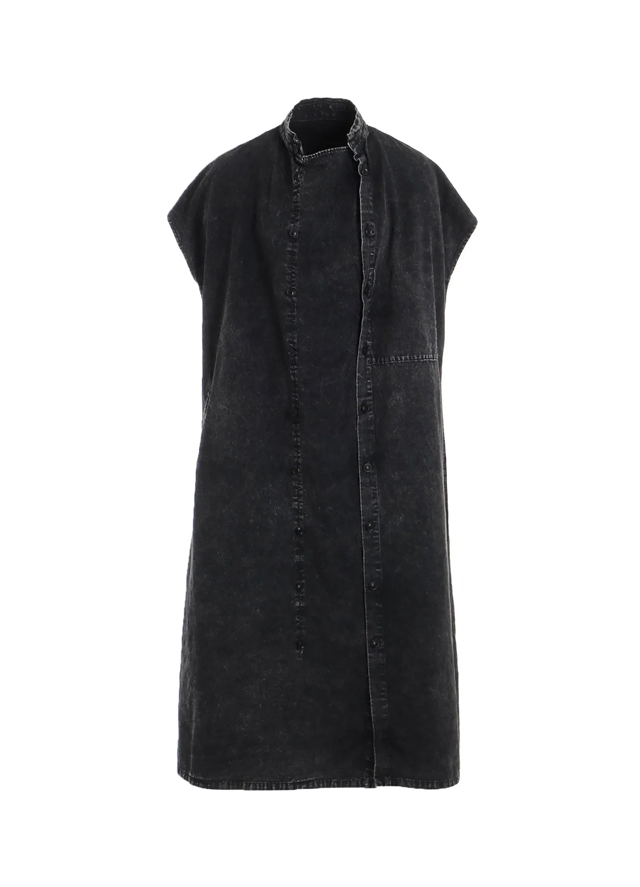 6OZ BLEACHED DENIM FRENCH SLEEVE SHIRT DRESS sold by Yohji Yamamoto