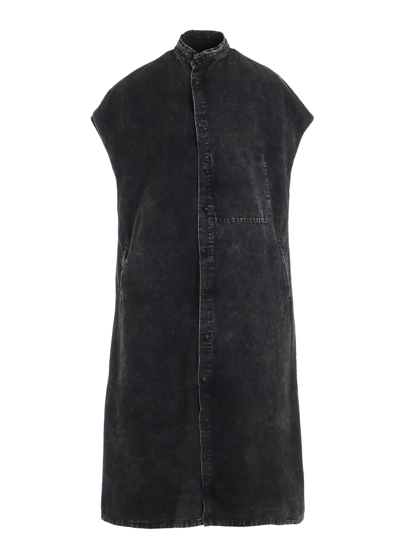 6OZ BLEACHED DENIM FRENCH SLEEVE SHIRT DRESS sold by Yohji Yamamoto product image thumbnail 3