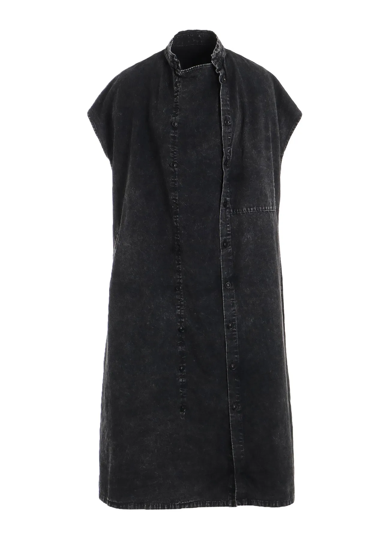6OZ BLEACHED DENIM FRENCH SLEEVE SHIRT DRESS sold by Yohji Yamamoto product image thumbnail 2