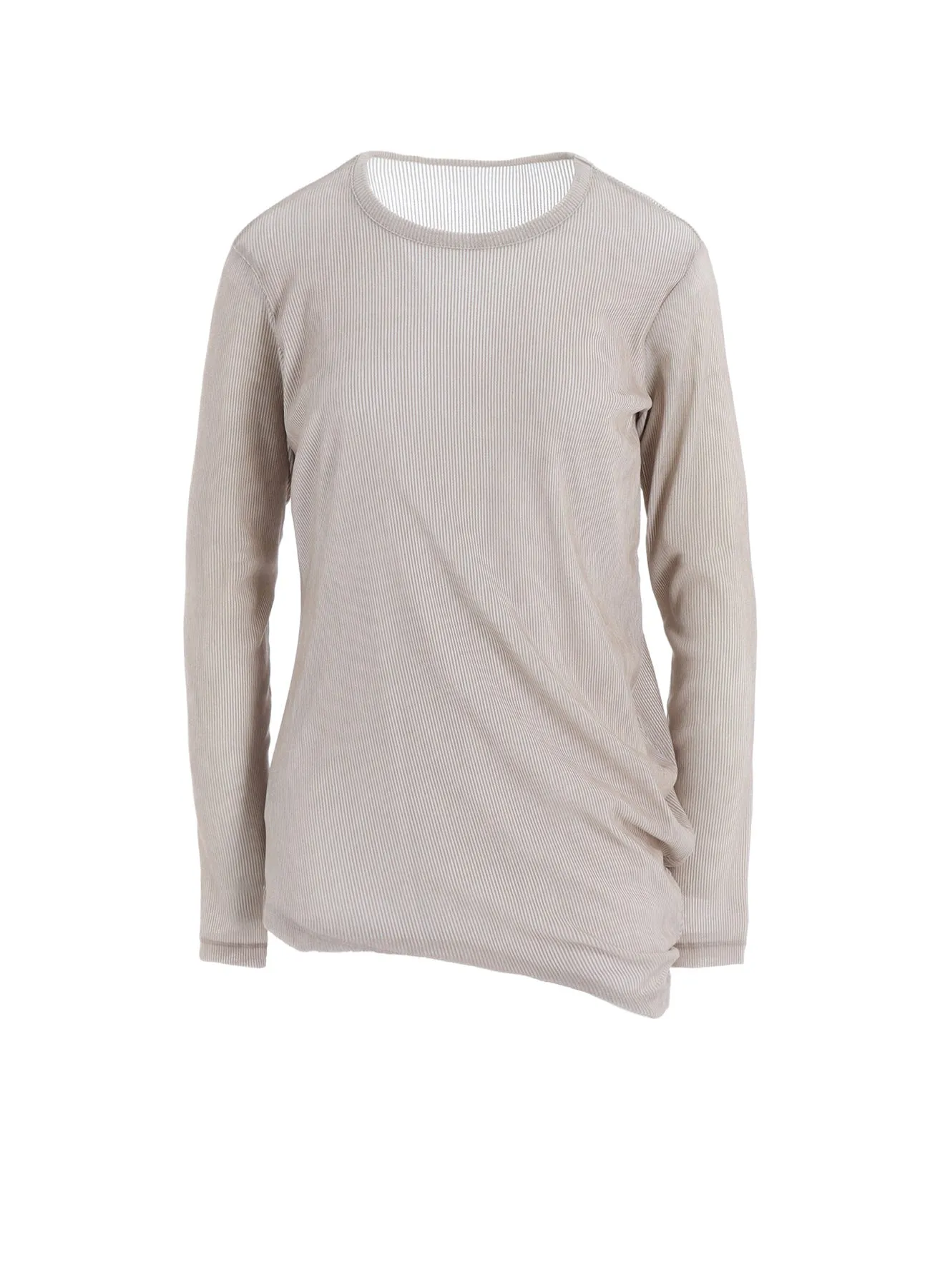 NY TULLE FLOCKED ROUND NECK CRUNCHED SIDE T sold by Yohji Yamamoto