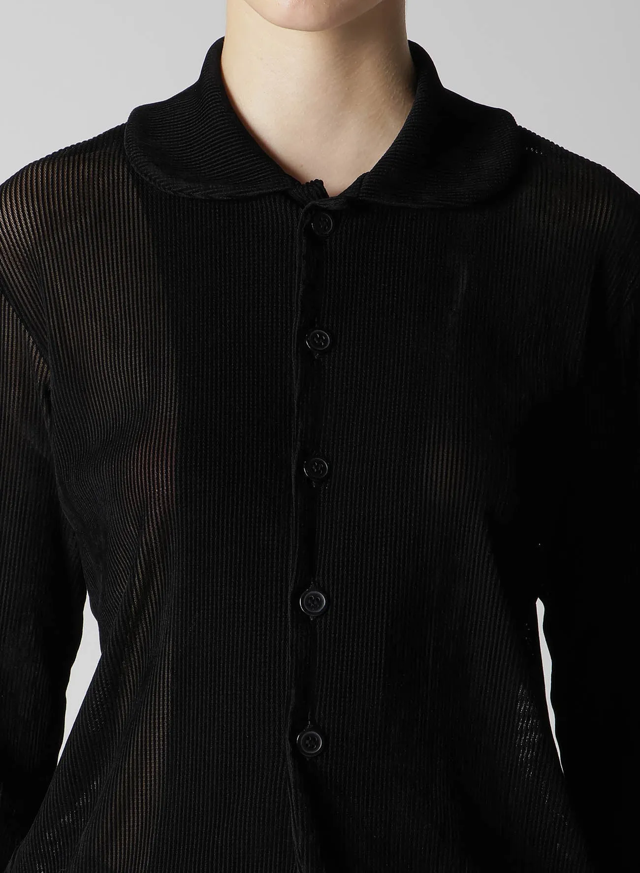 NY TULLE FLOCKED ROUND COLLAR CARDIGAN sold by Yohji Yamamoto product image thumbnail 5