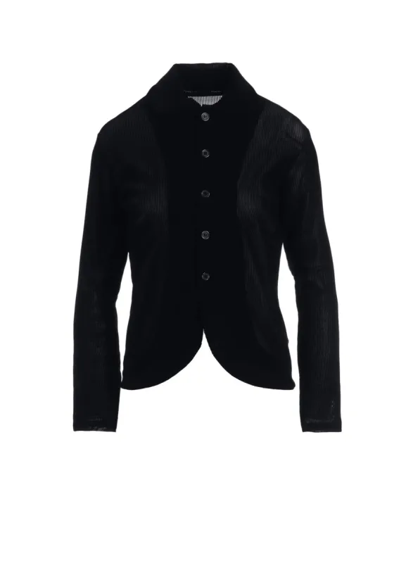 NY TULLE FLOCKED ROUND COLLAR CARDIGAN sold by Yohji Yamamoto
