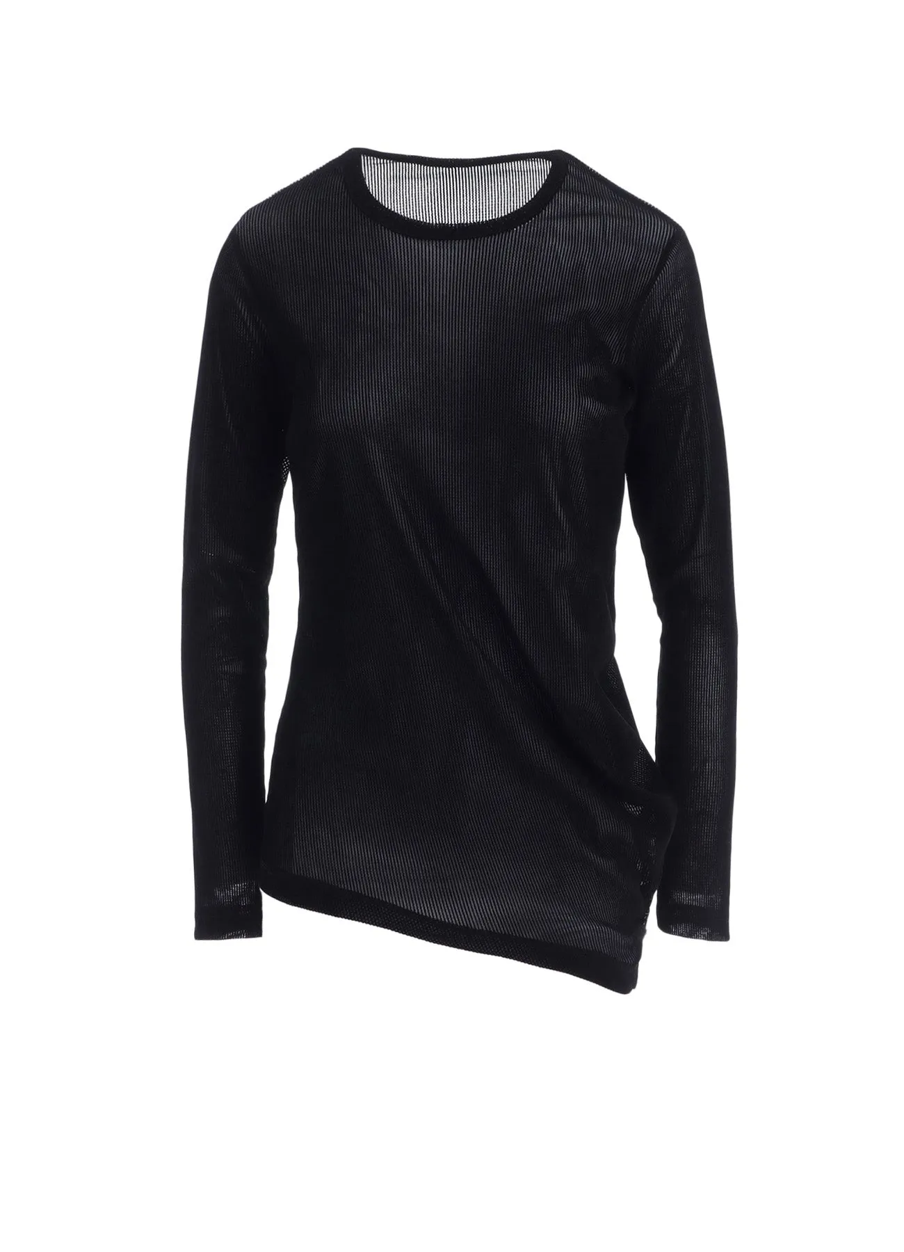 NY TULLE FLOCKED ROUND NECK CRUNCHED SIDE T sold by Yohji Yamamoto