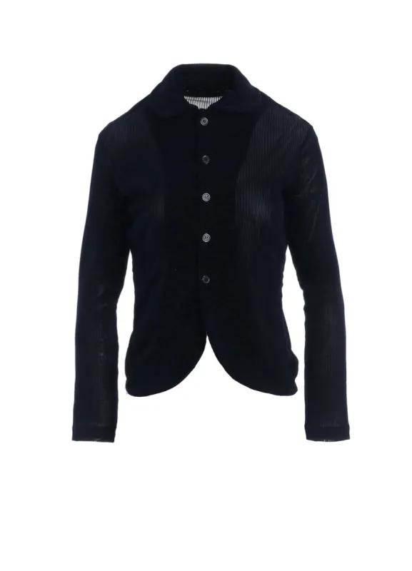 NY TULLE FLOCKED ROUND COLLAR CARDIGAN sold by Yohji Yamamoto