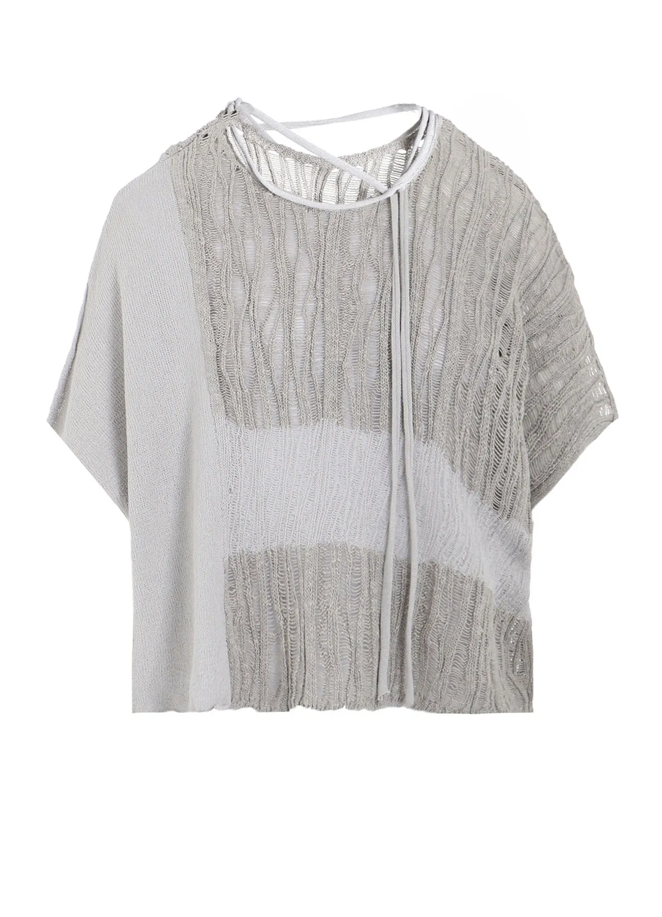 DROP NEEDLE STRIPE CROPPED PANEL PULLOVER sold by Yohji Yamamoto