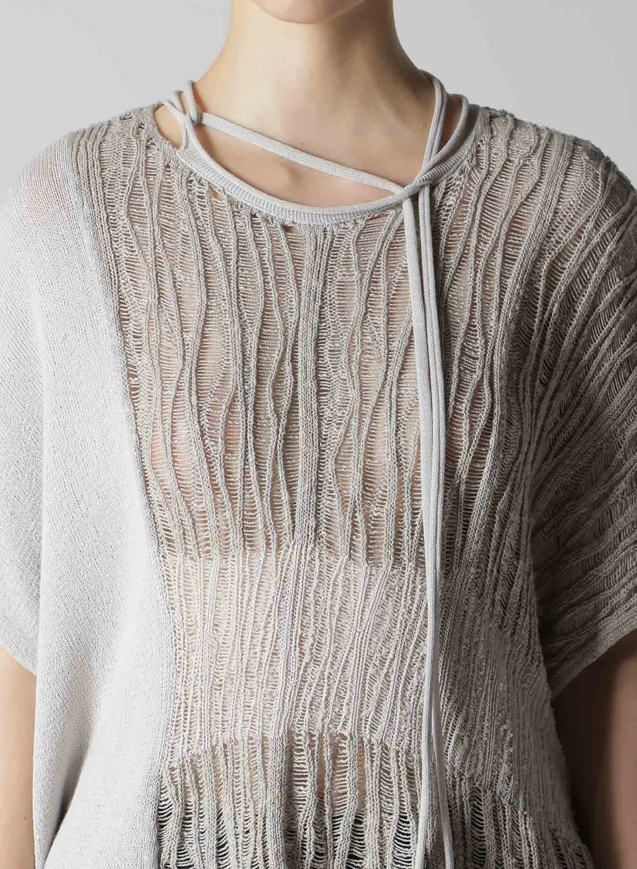 DROP NEEDLE STRIPE CROPPED PANEL PULLOVER sold by Yohji Yamamoto product image thumbnail 5