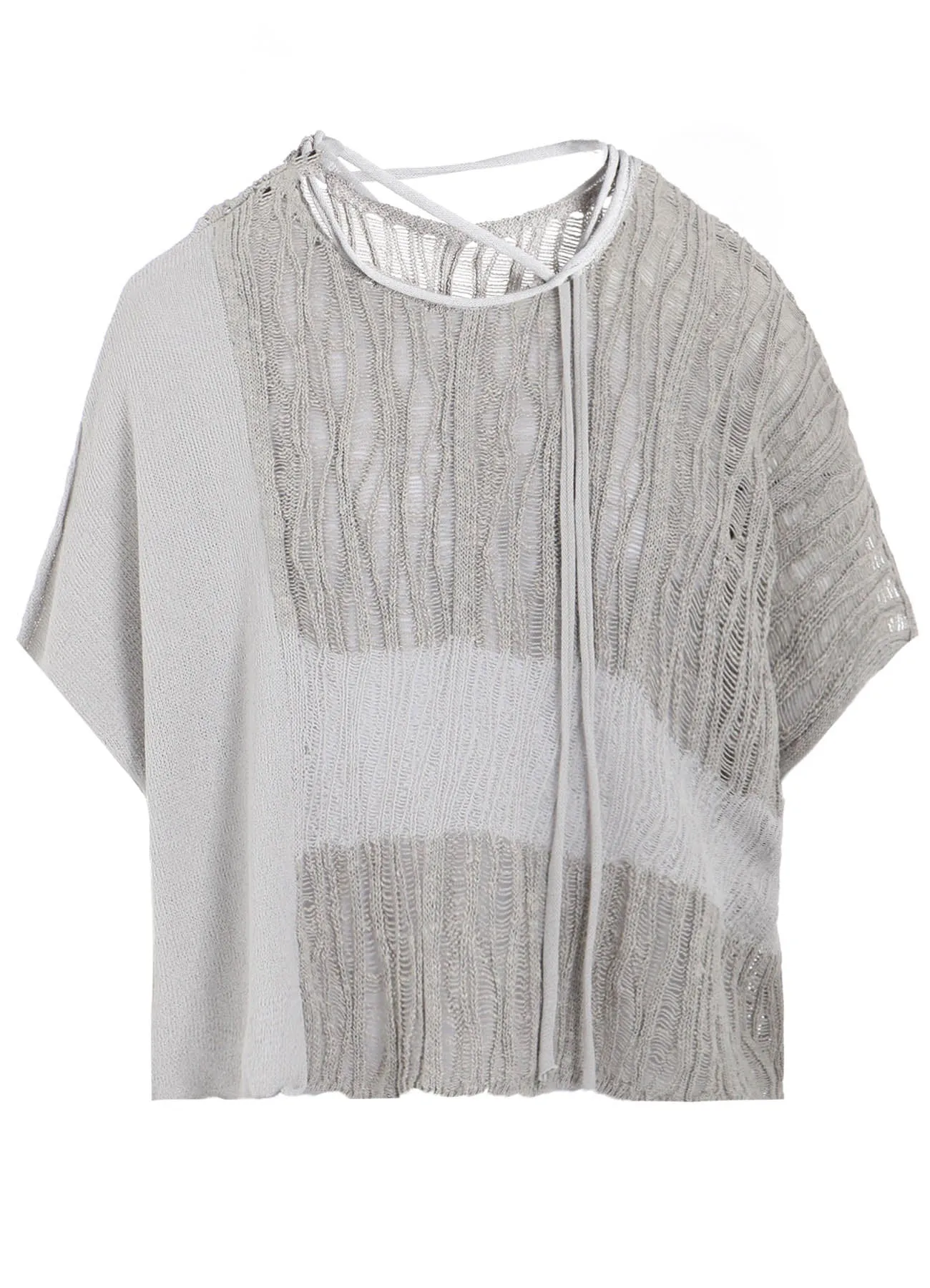 DROP NEEDLE STRIPE CROPPED PANEL PULLOVER sold by Yohji Yamamoto product image thumbnail 2