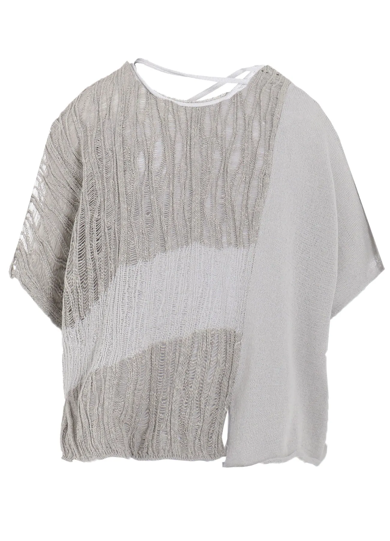 DROP NEEDLE STRIPE CROPPED PANEL PULLOVER sold by Yohji Yamamoto product image thumbnail 3