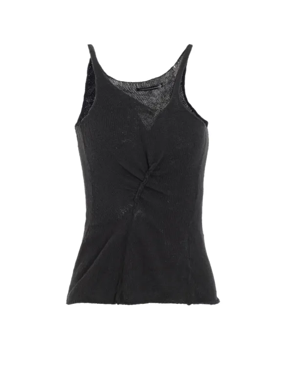UNEVEN YARN JERSEY GATHER TANKTOP sold by Yohji Yamamoto