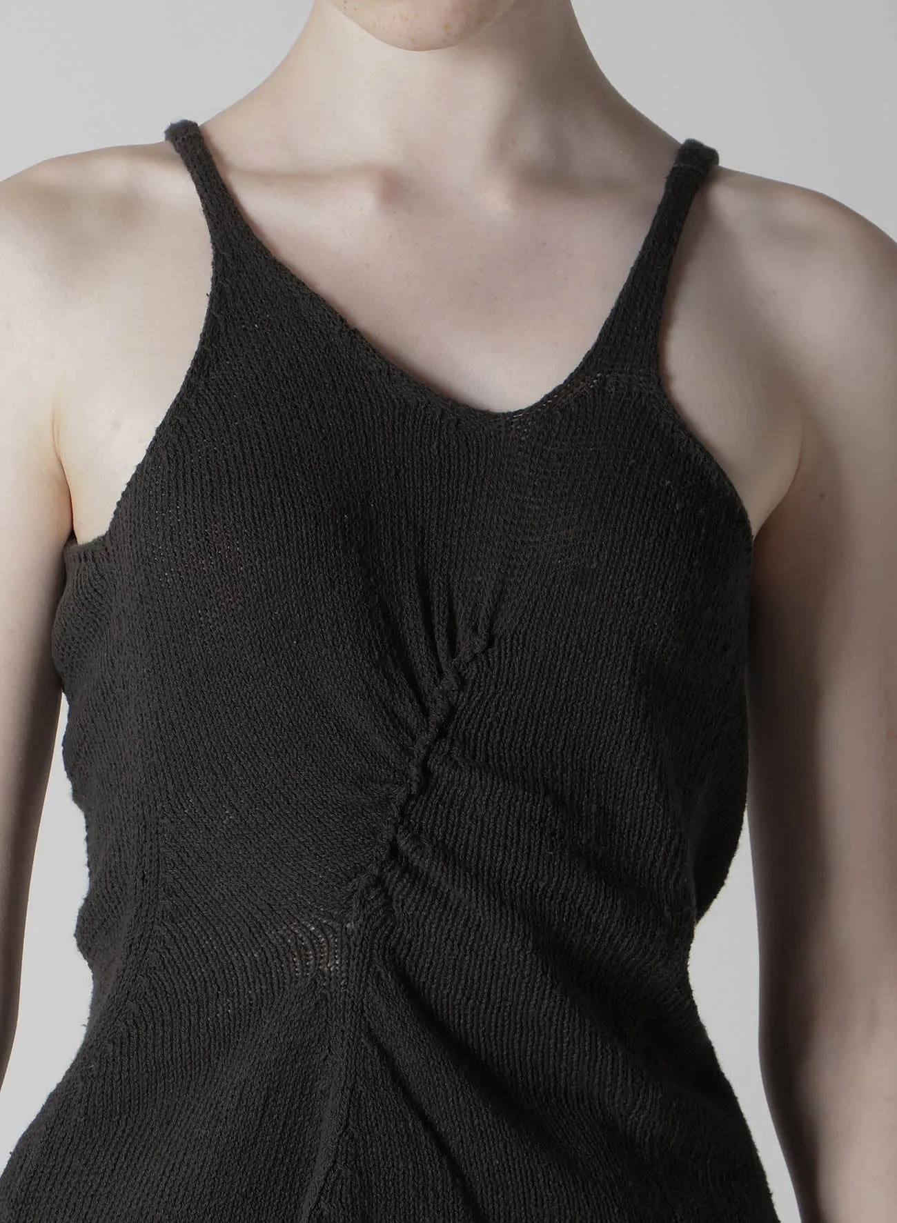 UNEVEN YARN JERSEY GATHER TANKTOP sold by Yohji Yamamoto product image thumbnail 5