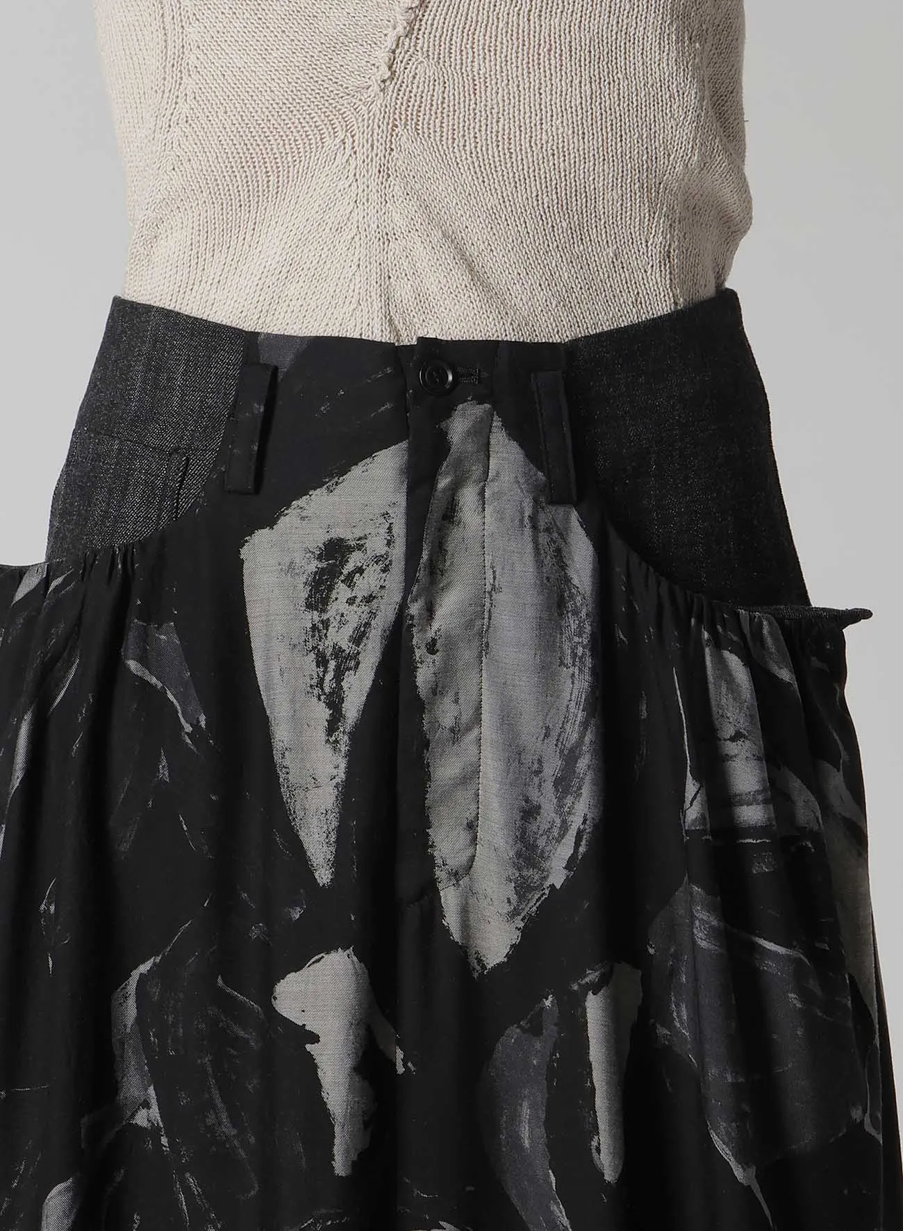 DENIM/CUPRO COMBINATION SKIRT sold by Yohji Yamamoto product image thumbnail 5
