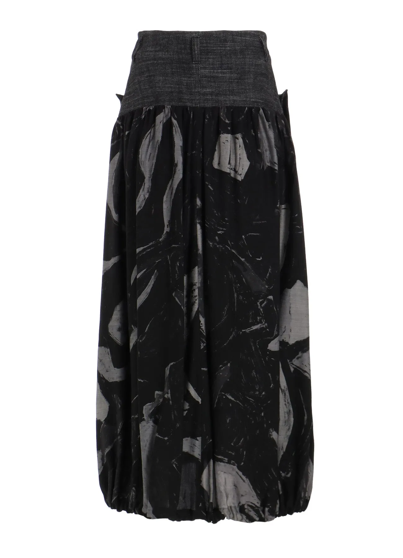 DENIM/CUPRO COMBINATION SKIRT sold by Yohji Yamamoto product image thumbnail 3