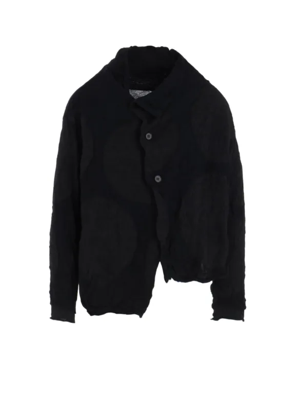 GIGA POLKA DOTS LINKS WRINKLE OFF NECK 3 BUTTON CARDIGAN made by Yohji Yamamoto