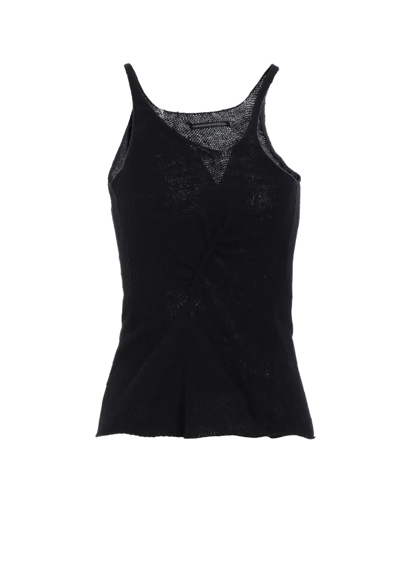 UNEVEN YARN JERSEY GATHER TANKTOP sold by Yohji Yamamoto