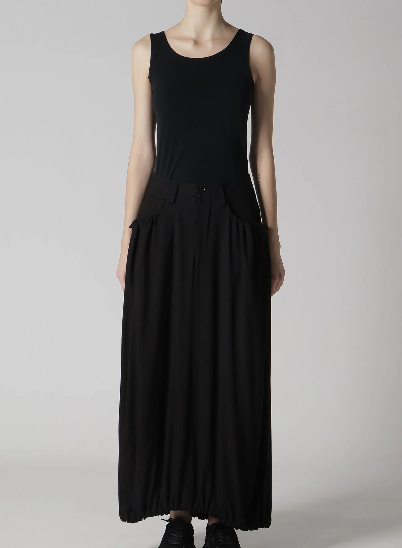 BLACK DENIM COMBINATION SKIRT sold by Yohji Yamamoto product image thumbnail 4