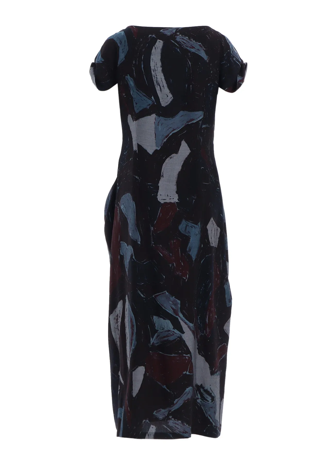 CU/DUNGAREE TWILL PAINTED CITY PRINT SQUARE NECK DRESS sold by Yohji Yamamoto product image thumbnail 3