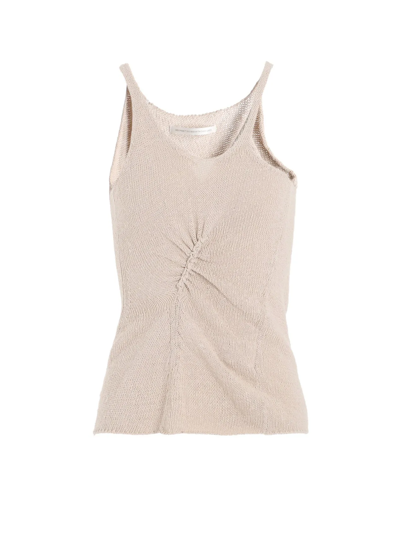 UNEVEN YARN JERSEY GATHER TANKTOP sold by Yohji Yamamoto