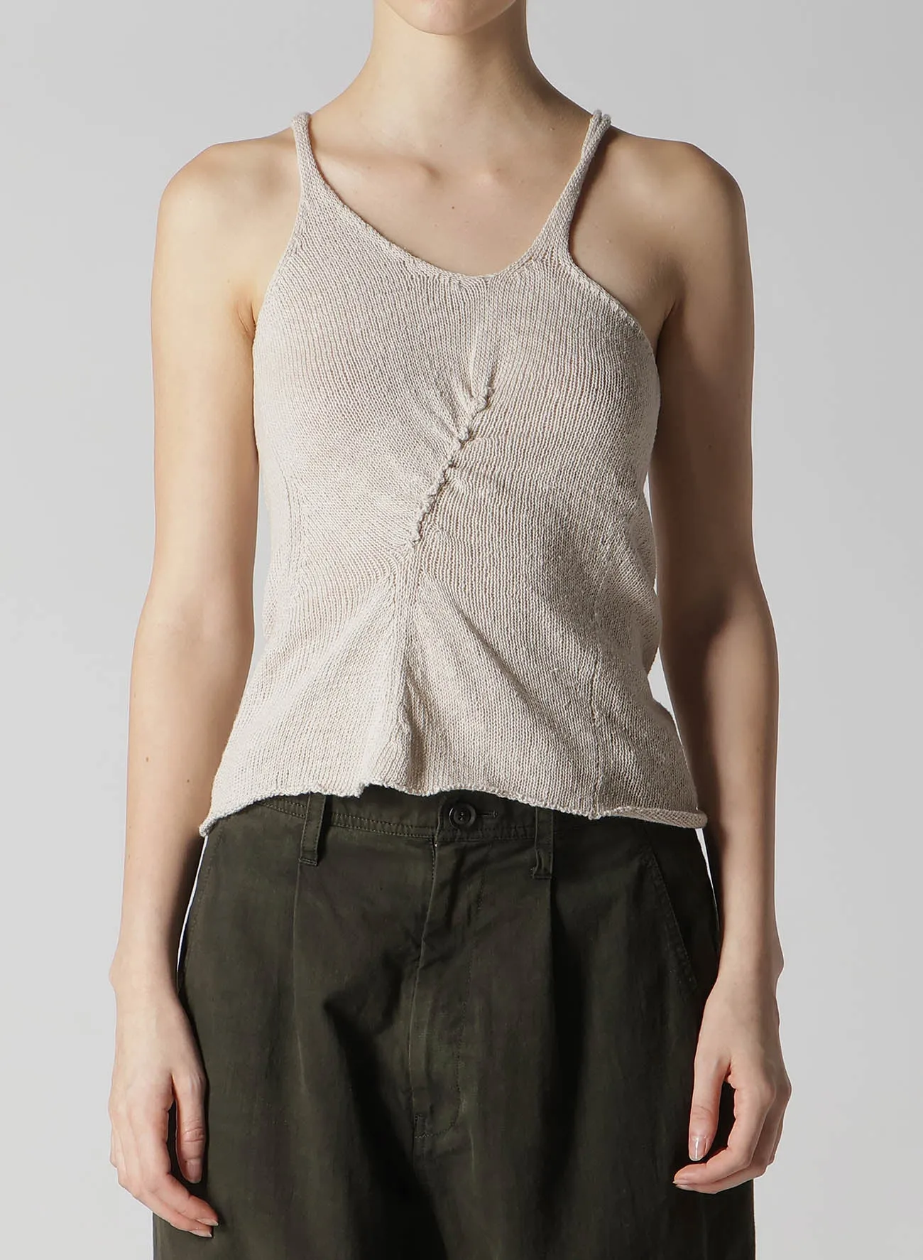 UNEVEN YARN JERSEY GATHER TANKTOP sold by Yohji Yamamoto product image thumbnail 4