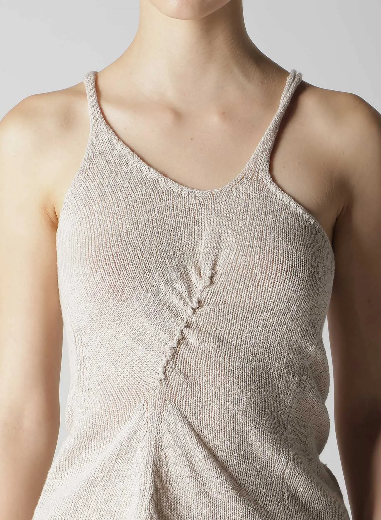 UNEVEN YARN JERSEY GATHER TANKTOP sold by Yohji Yamamoto product image thumbnail 5