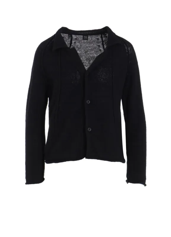 UNEVEN YARN JERSEY ROLLED CARDIGAN sold by Yohji Yamamoto