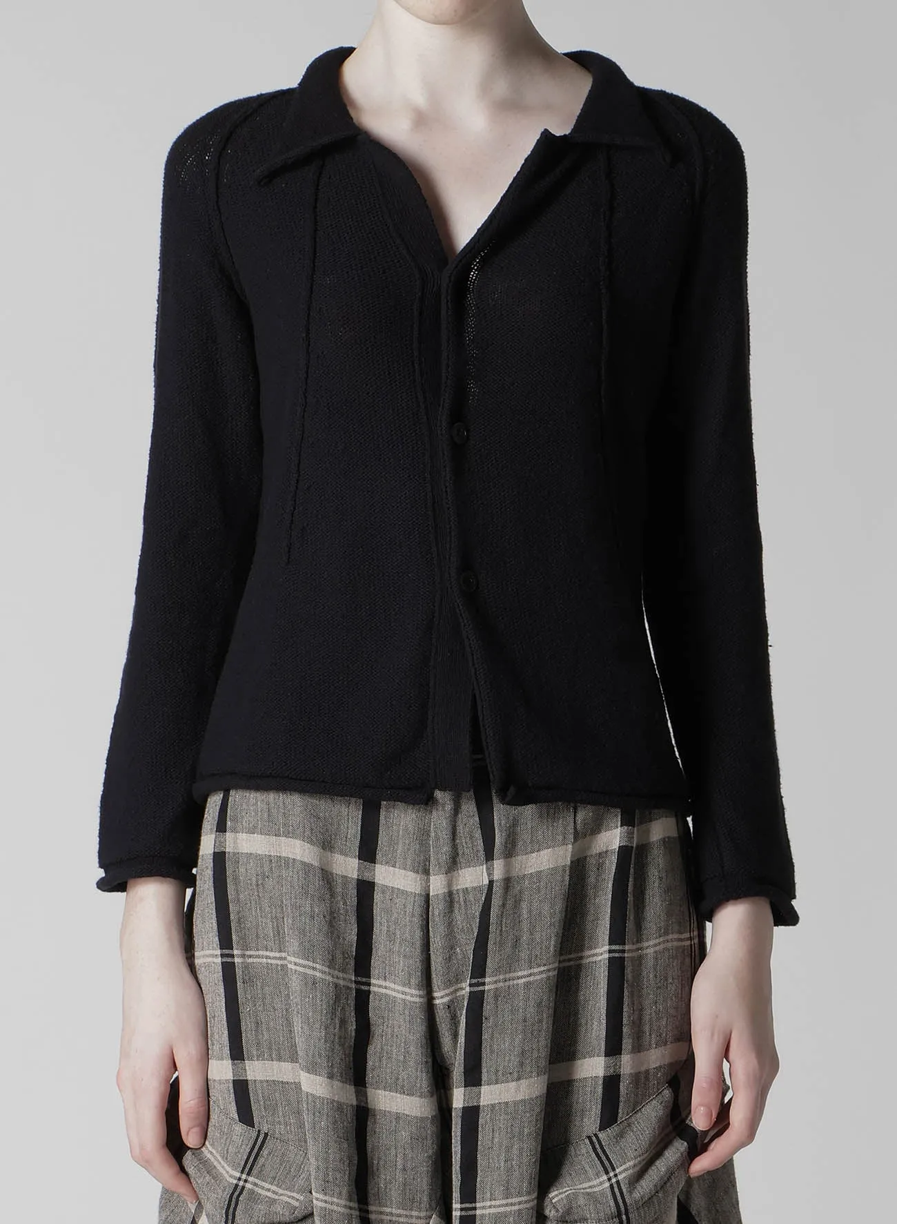 UNEVEN YARN JERSEY ROLLED CARDIGAN sold by Yohji Yamamoto product image thumbnail 4