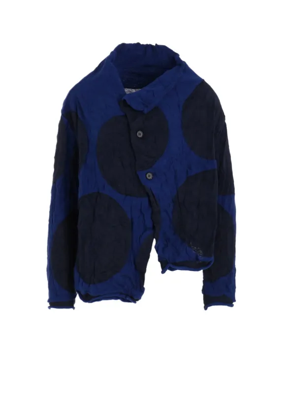 GIGA POLKA DOTS LINKS WRINKLE OFF NECK 3 BUTTON CARDIGAN sold by Yohji Yamamoto