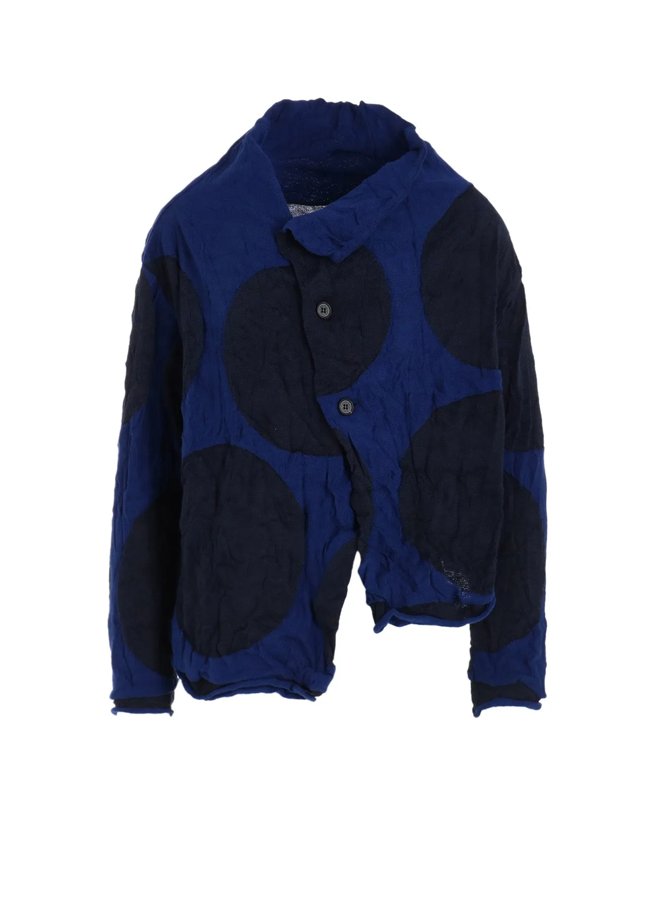 GIGA POLKA DOTS LINKS WRINKLE OFF NECK 3 BUTTON CARDIGAN sold by Yohji Yamamoto