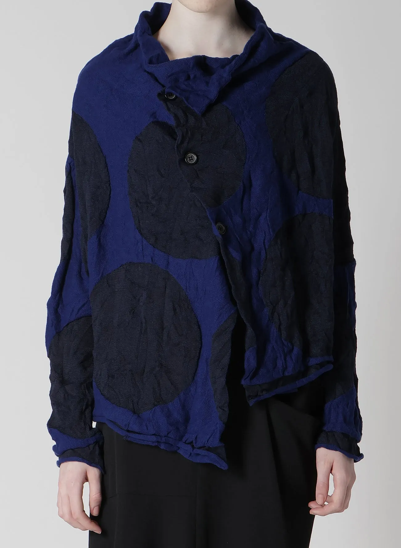 GIGA POLKA DOTS LINKS WRINKLE OFF NECK 3 BUTTON CARDIGAN sold by Yohji Yamamoto product image thumbnail 4