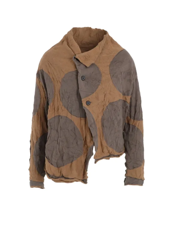 GIGA POLKA DOTS LINKS WRINKLE OFF NECK 3 BUTTON CARDIGAN made by Yohji Yamamoto