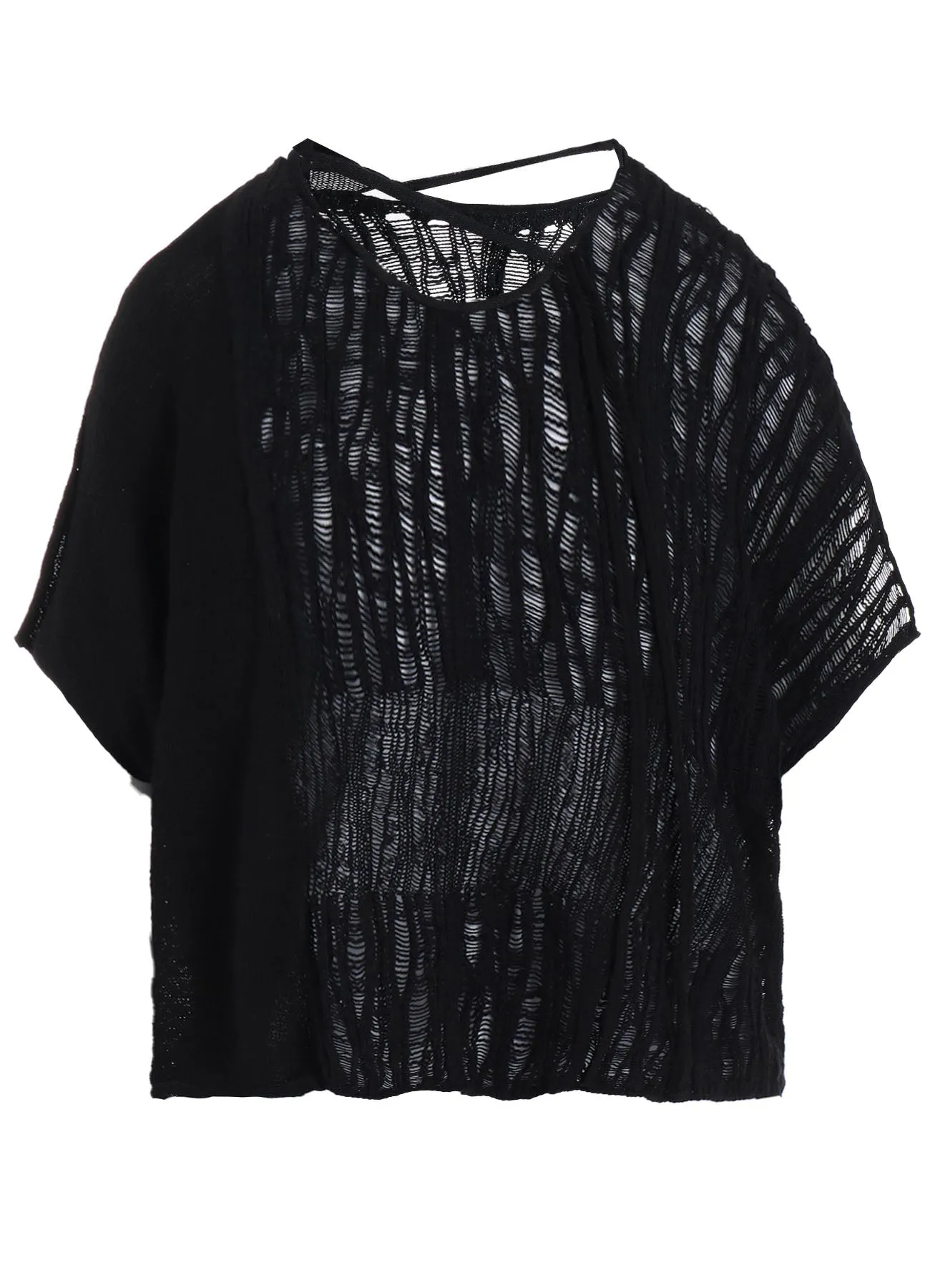 DROP NEEDLE STRIPE CROPPED PANEL PULLOVER sold by Yohji Yamamoto product image thumbnail 2