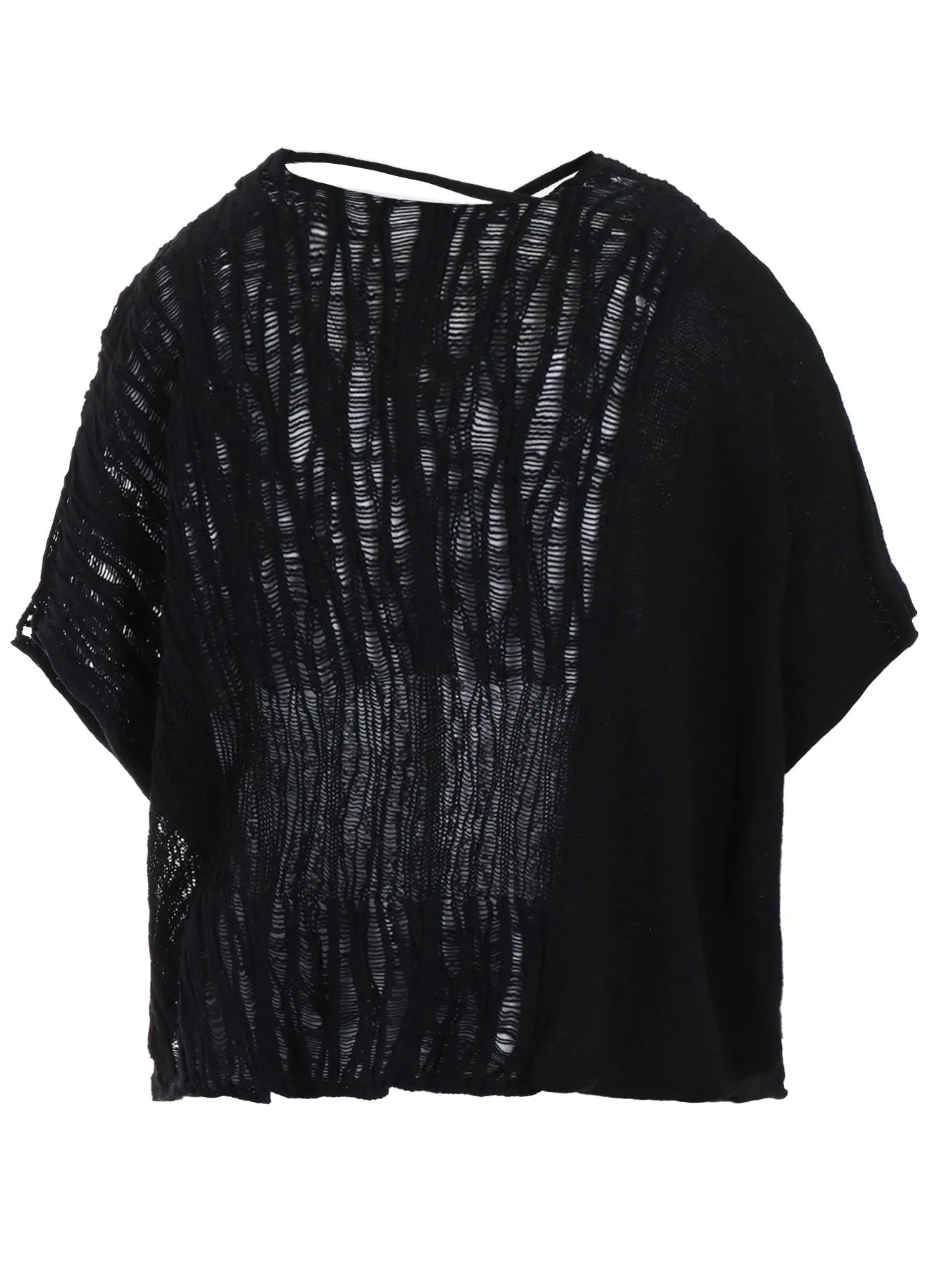 DROP NEEDLE STRIPE CROPPED PANEL PULLOVER sold by Yohji Yamamoto product image thumbnail 4