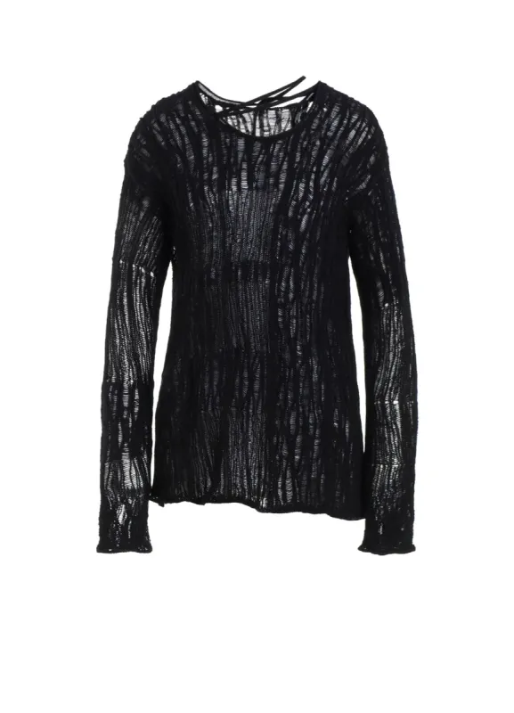 DROP NEEDLE STRIPE LONG PANEL PULLOVER sold by Yohji Yamamoto