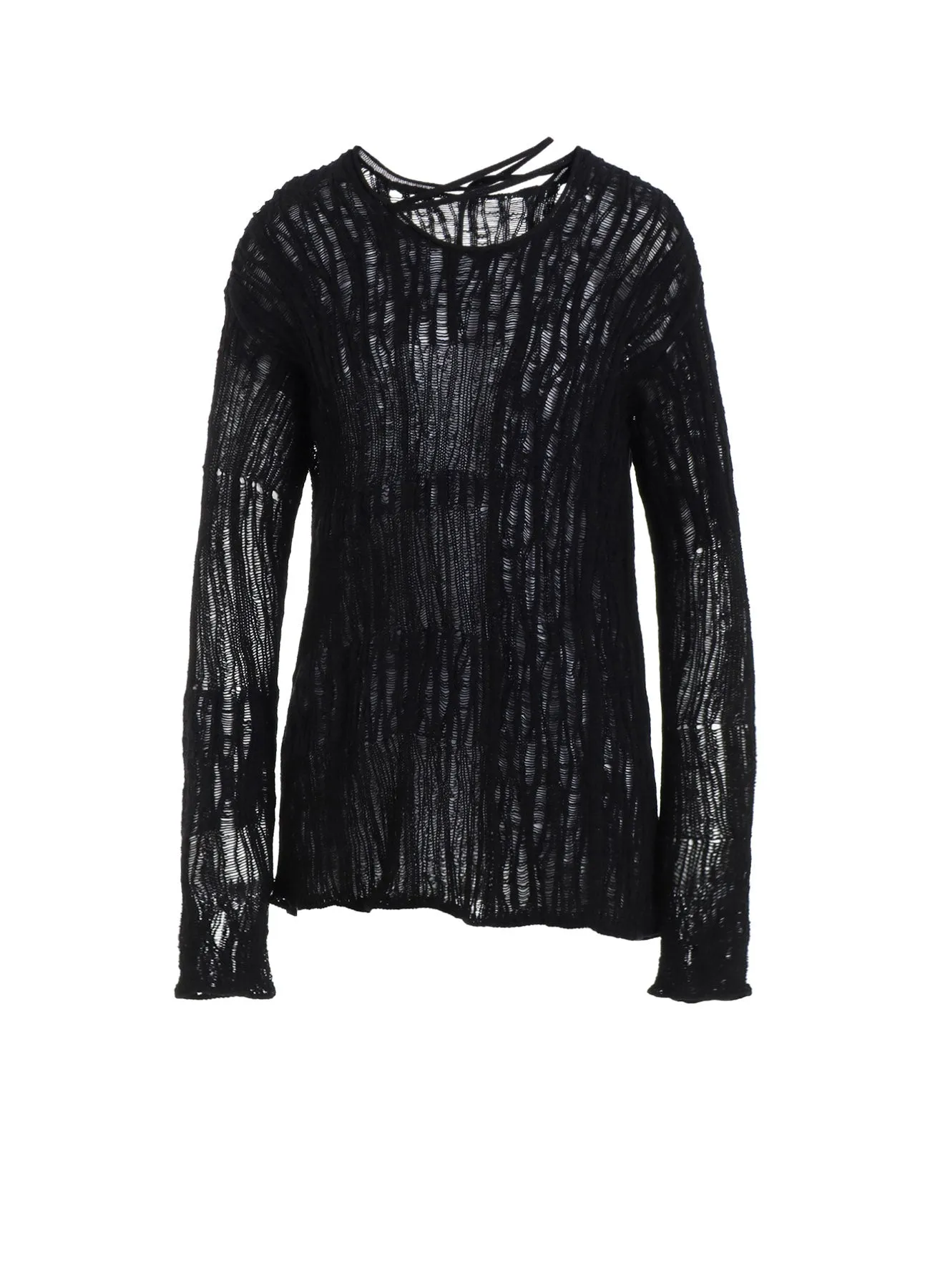 DROP NEEDLE STRIPE LONG PANEL PULLOVER sold by Yohji Yamamoto