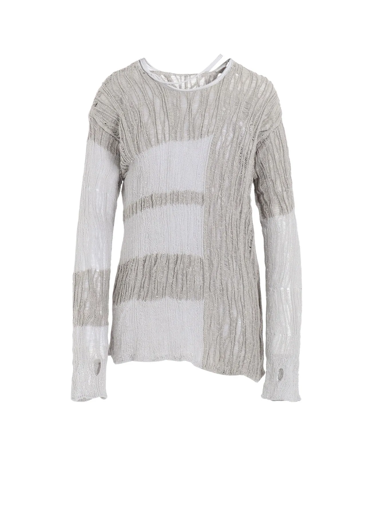 DROP NEEDLE STRIPE LONG PANEL PULLOVER sold by Yohji Yamamoto