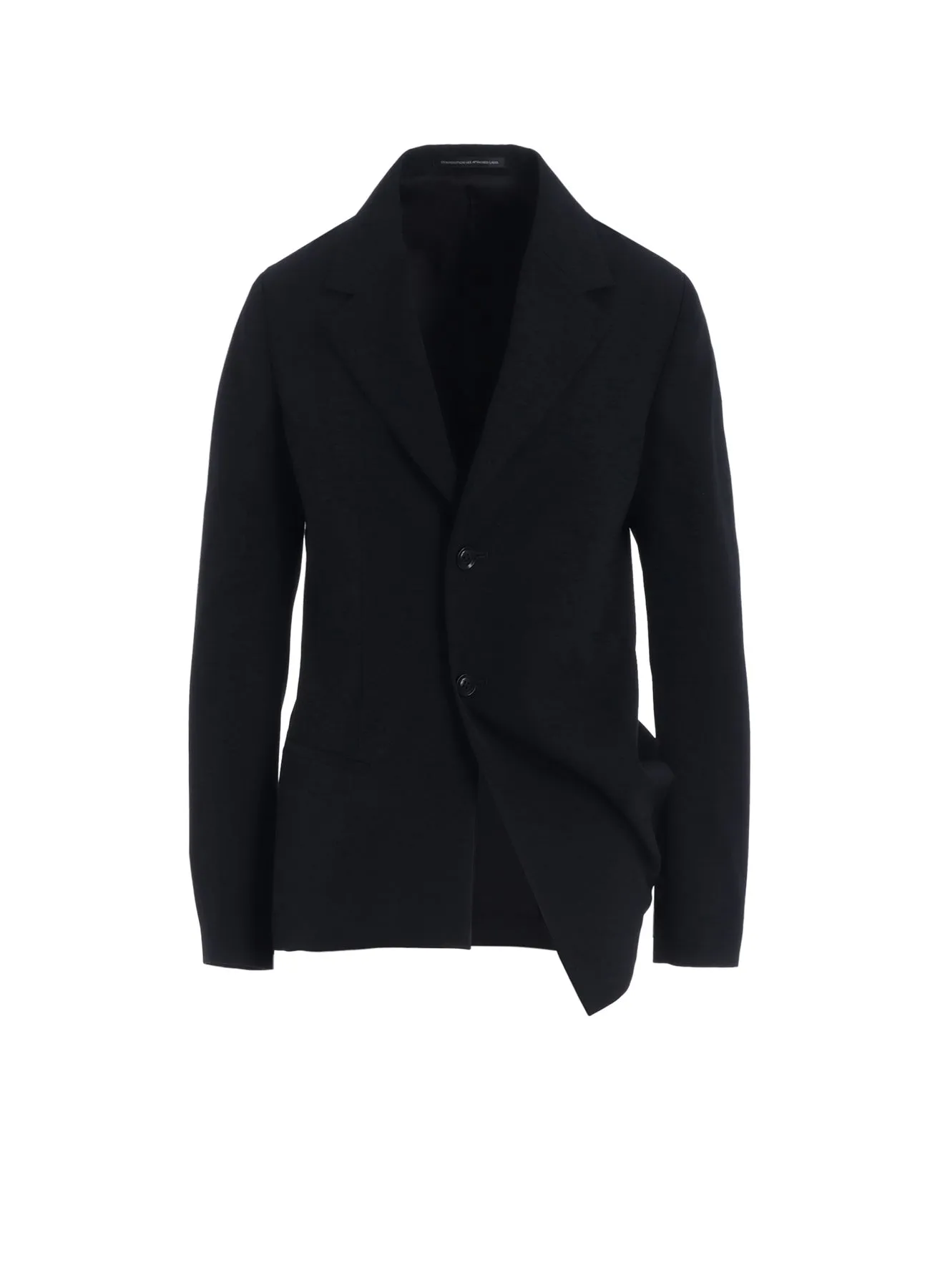 WOOL GABARDINE LEFT SIDE DROPPED JACKET sold by Yohji Yamamoto