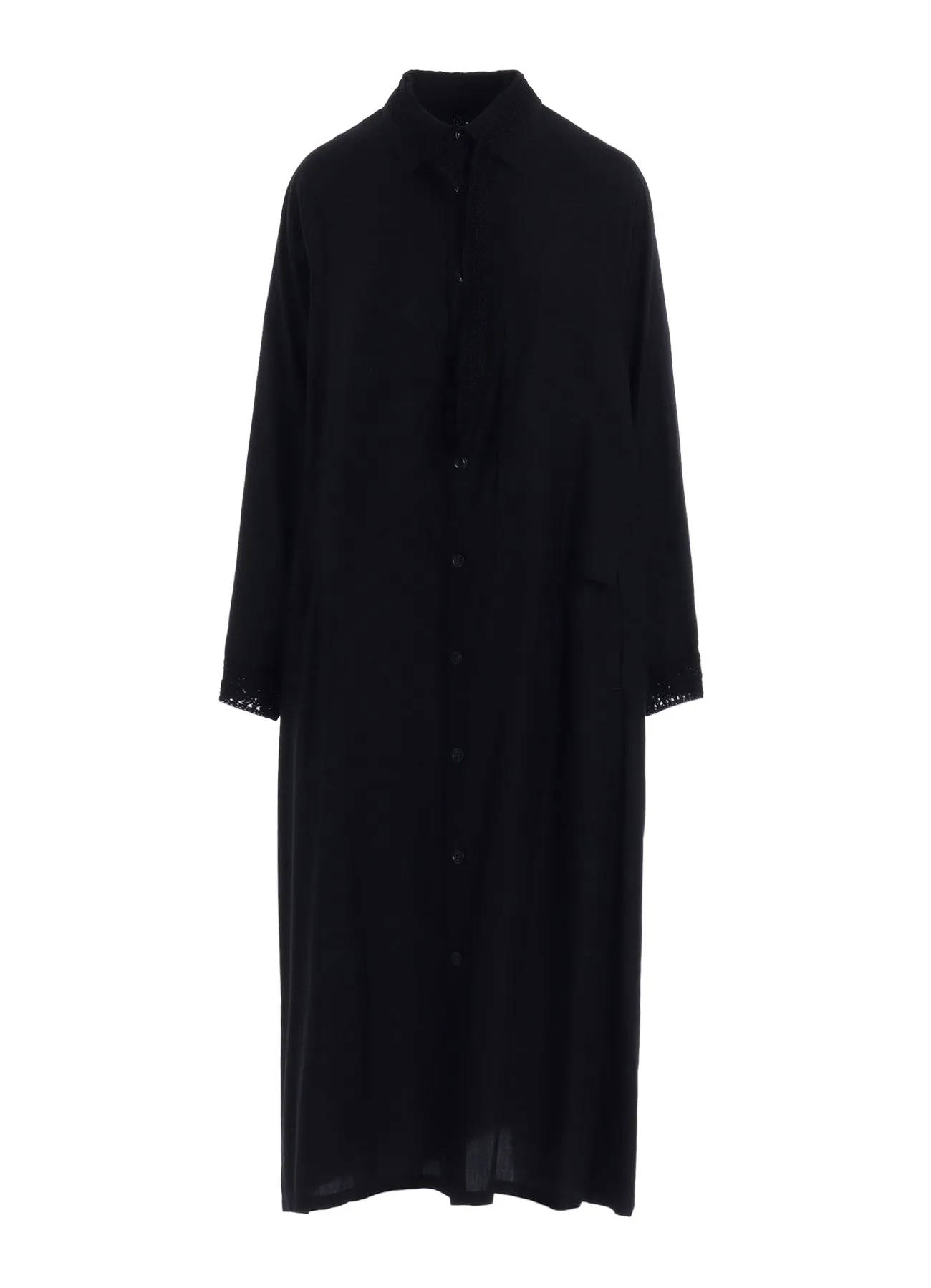 CUPRO DUNGAREE TWILL CROCHET COMBINATION SHRT DRESS sold by Yohji Yamamoto product image thumbnail 2