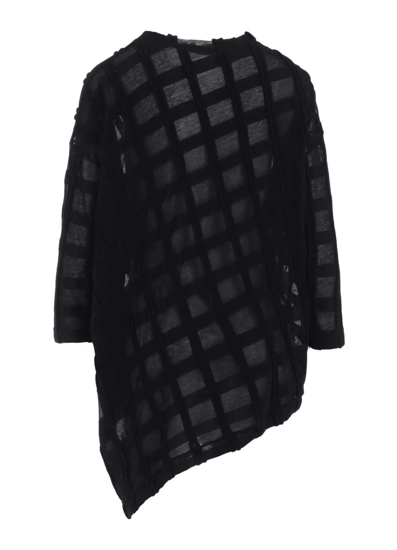 CHECK CUT JACQUARD ASYMMETRIC DRAPE T sold by Yohji Yamamoto product image thumbnail 3