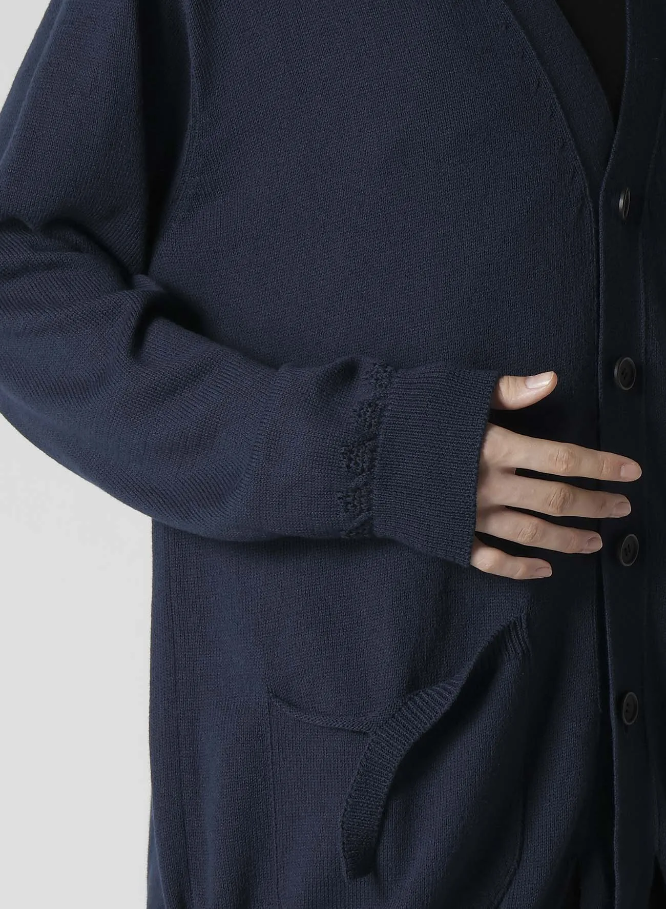 7G OPENWORK JERSEY PLAIN FRONT V CD sold by Yohji Yamamoto product image thumbnail 4