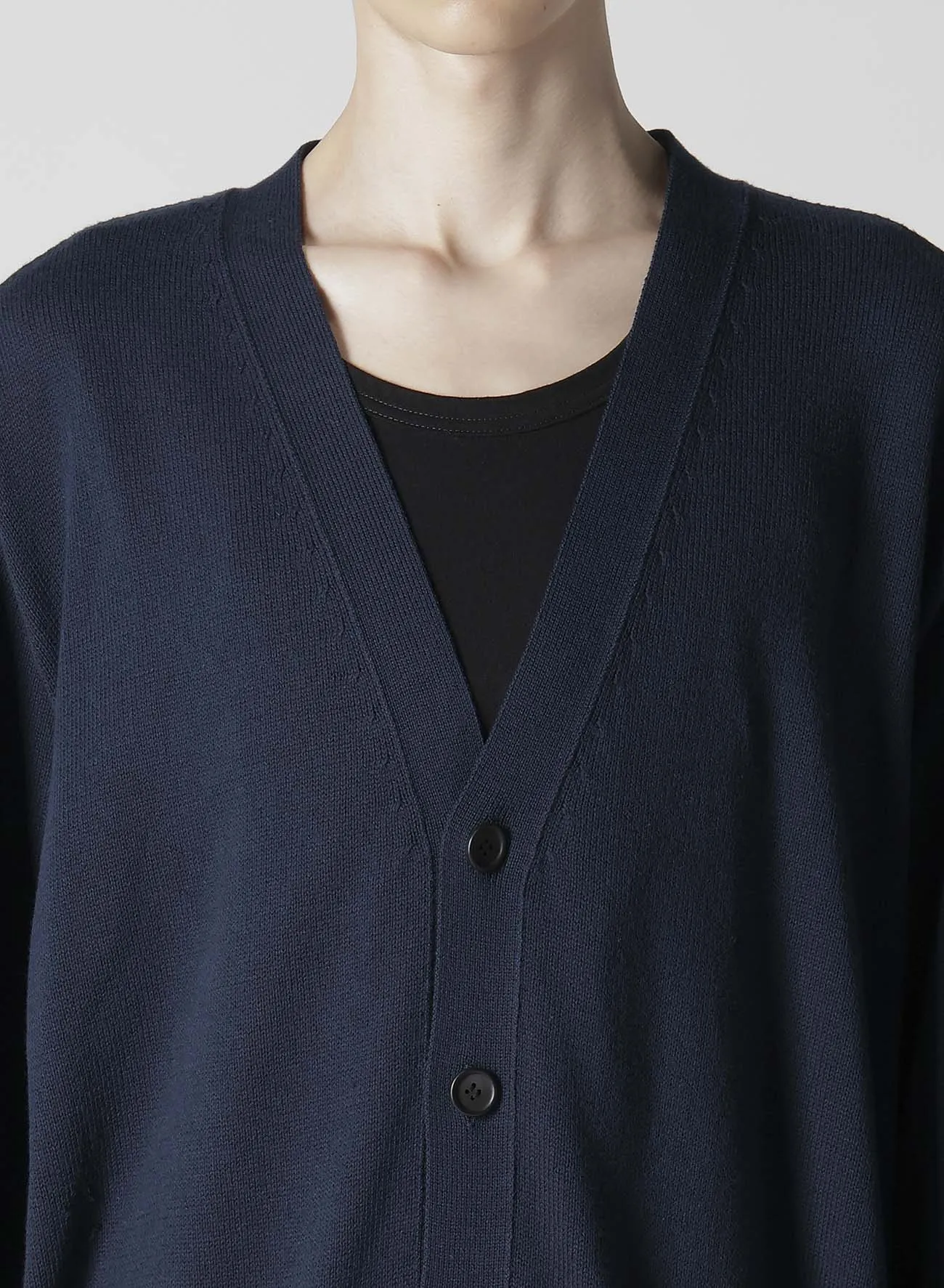 7G OPENWORK JERSEY PLAIN FRONT V CD sold by Yohji Yamamoto product image thumbnail 3