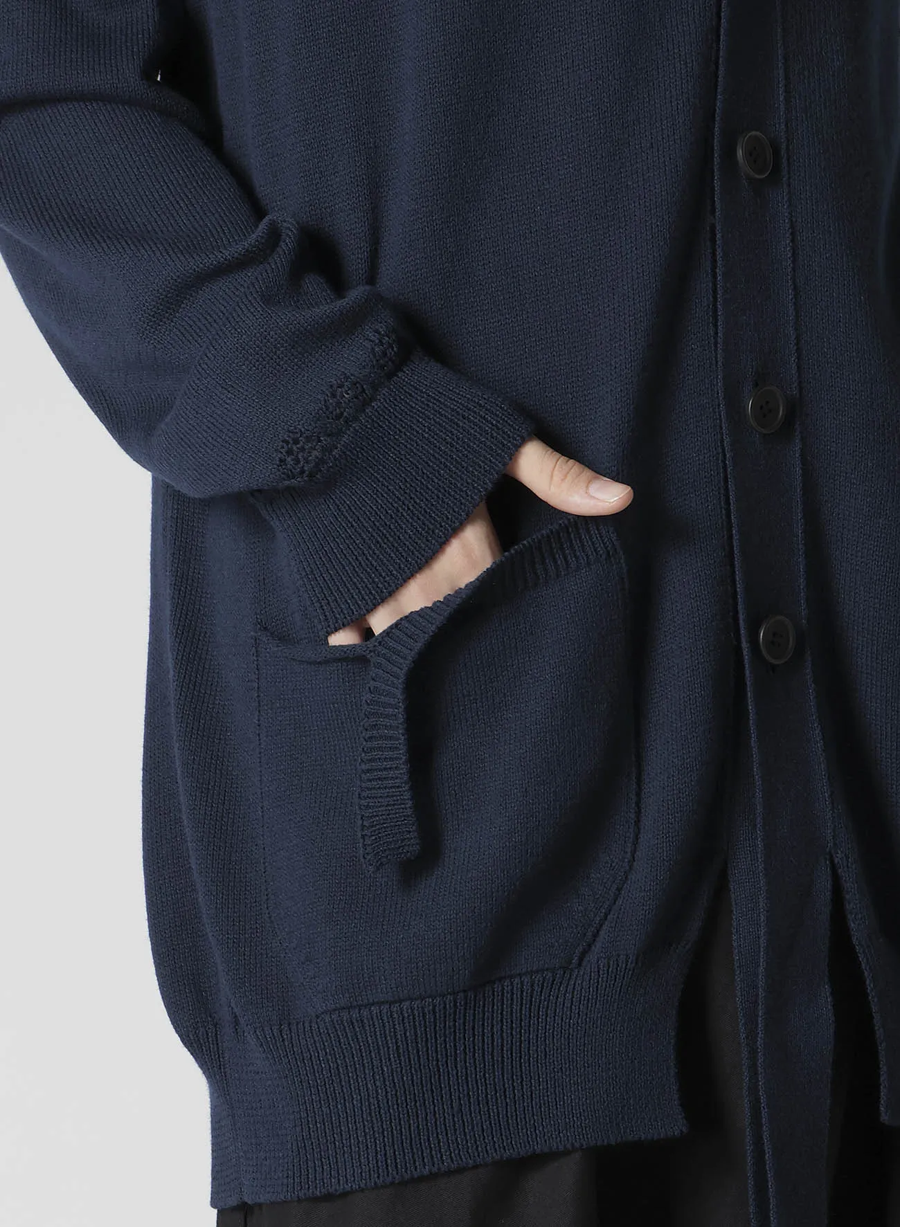 7G OPENWORK JERSEY PLAIN FRONT V CD sold by Yohji Yamamoto product image thumbnail 5