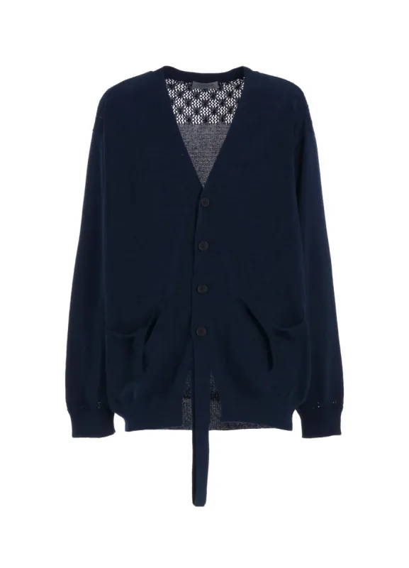 7G OPENWORK JERSEY PLAIN FRONT V CD sold by Yohji Yamamoto