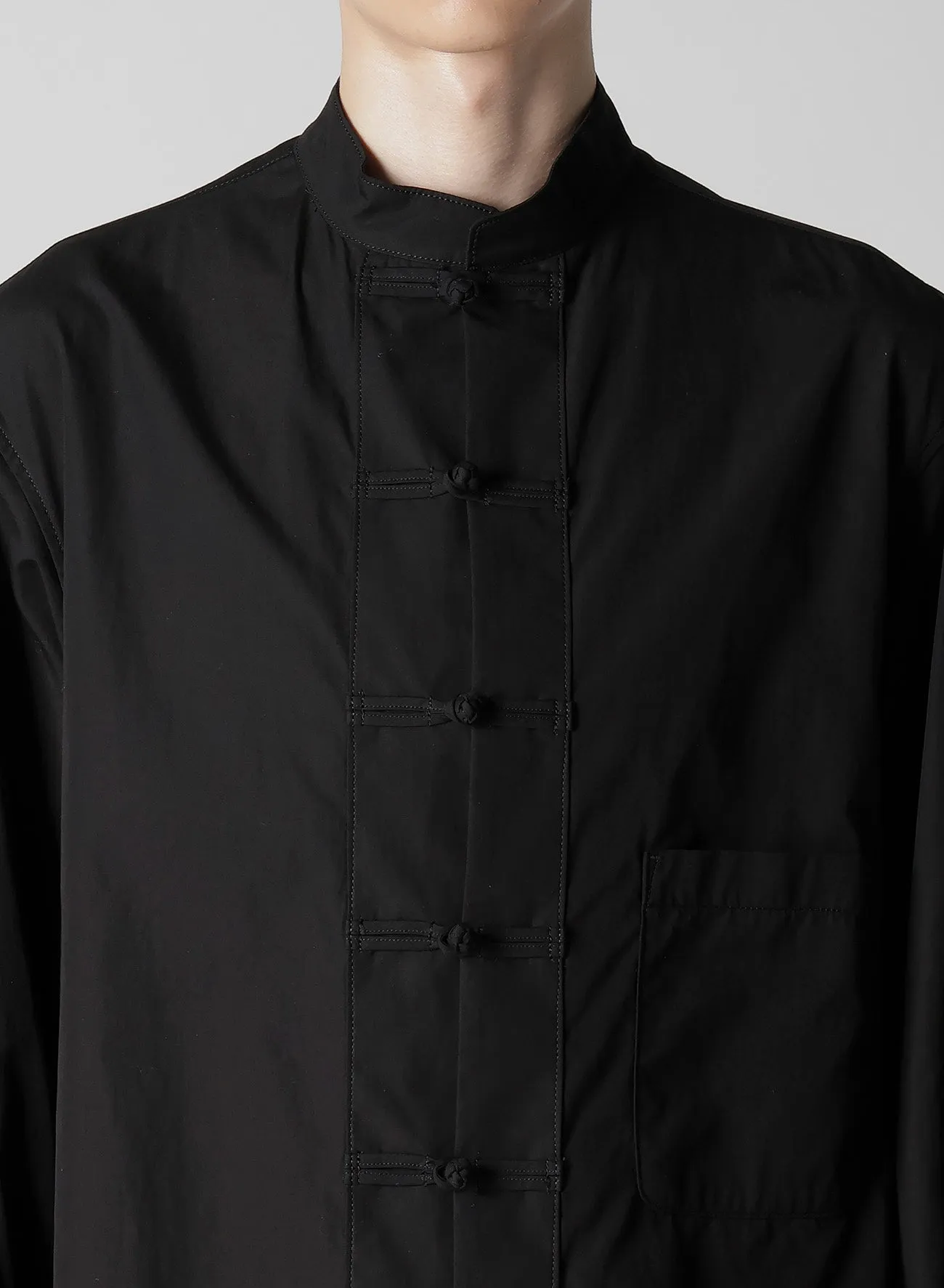 CHAIN STITCH BROAD MANDARIN COLLAR BLOUSE sold by Yohji Yamamoto product image thumbnail 3